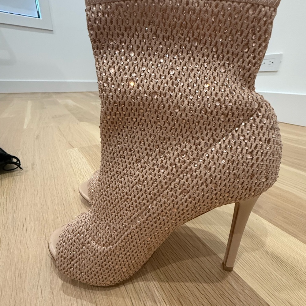 Aldo Sparkling Beige Heeled Boots